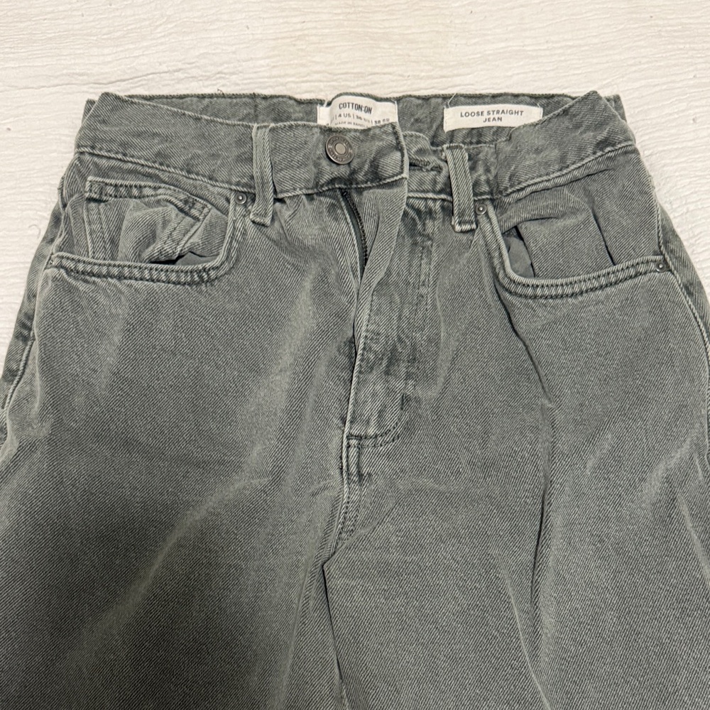 Cotton On Loose Straight Fit Green Jeans